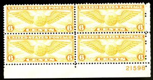 U.S. #C19 MINT PL# BLOCK OF 4 OG NH