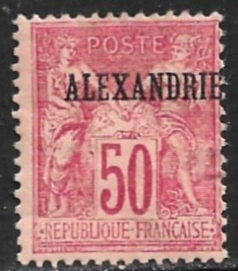 FRANCE OFFICES IN EGYPT 1899-1900 50c ALEXANDRIA Type II Issue Sc 12 MH