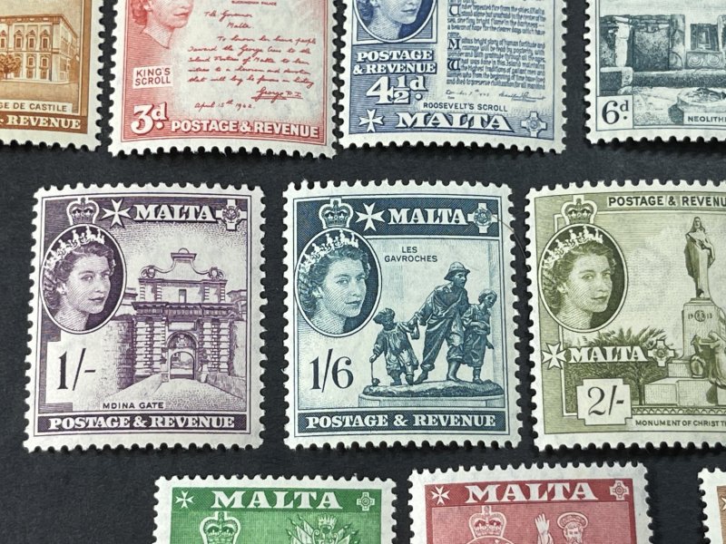 MALTA # 246-62---MINT NEVER/HINGED---COMPLETE SET---1956-57