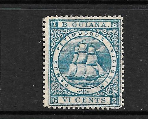 BRITISH GUIANA 1875-76  6c    SHIP  MNG  P15   SG 111