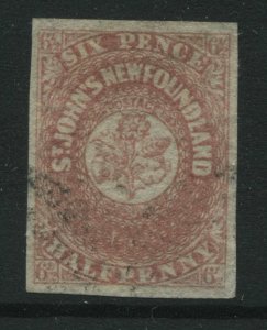 Newfoundland 1861 6 1/2d rose used