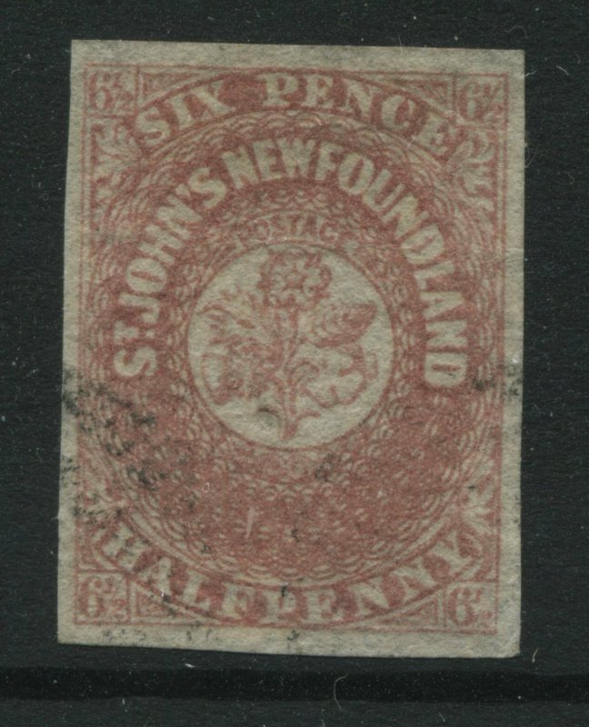 Newfoundland 1861 6 1/2d rose used