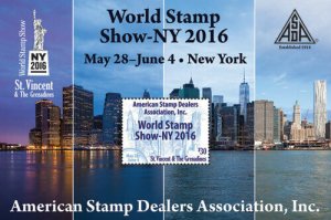 St. Vincent 2016 - World Stamp Show New York, ASDA Expo - Souvenir Sheet - MNH