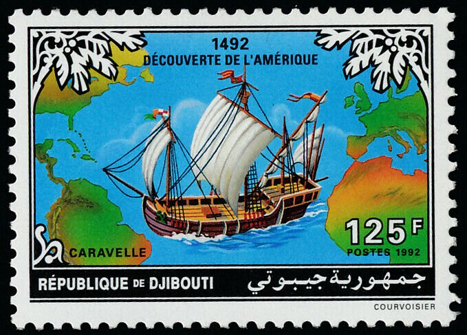 Djibouti 700 MNH Ship, Map, Discovery of America