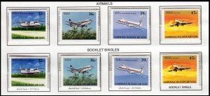 MARSHALL ISLANDS - 1989 AVIATION - 8V MINT NH ( INCLUDING BOOKLET STAMPS)