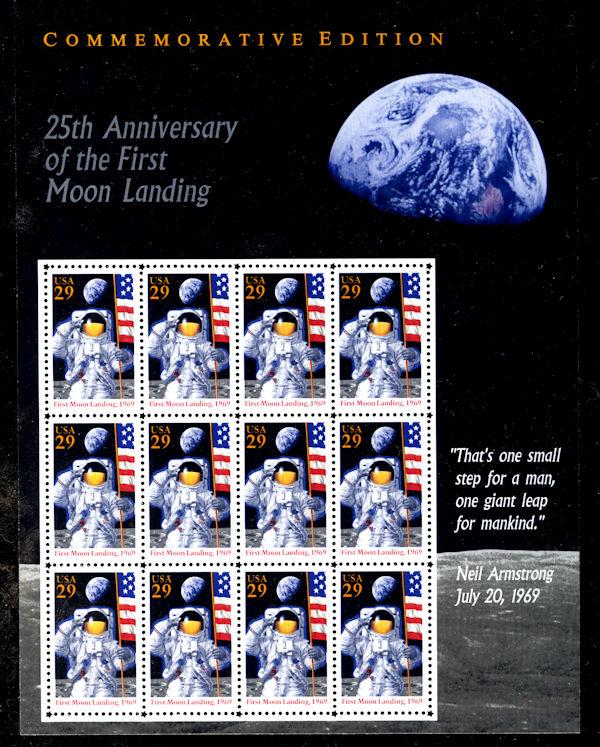 US #2841 FIRST MOON LANDING, 25th Year,  VF/XF mint never hinged, super nice ...