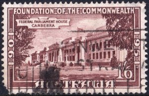 Australia SC#243 1'6s Federal Parliament House, Canberra Single (1951) Used