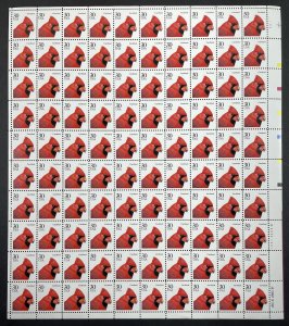 Scott 2480 CARDINAL Sheet of 100 US 30¢ Stamps MNH 1991