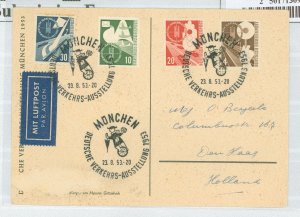 Germany 698-701 1953 Complete set on postcard