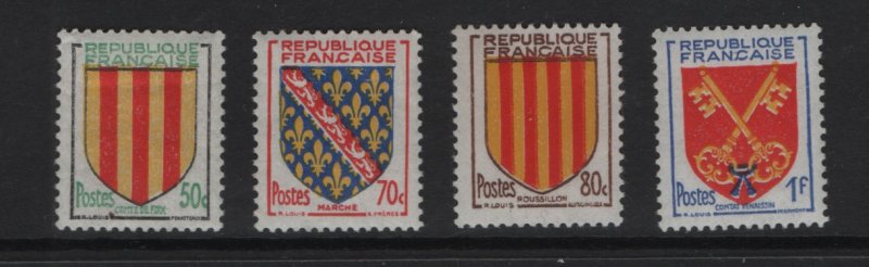 France  #782-785  MNH  1955  Arms