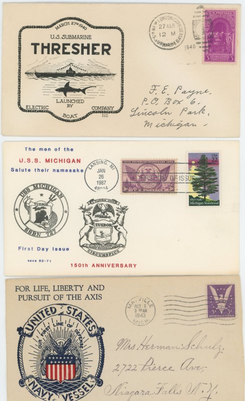 USA - 25 different Navy Cachet Covers - Some nice stuff in here - see scans