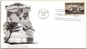 U.S. FIRST DAY COVER 10c REDUCED FOREIGN AIR MAIL RATE ON ARTMASTER CACHET 1947