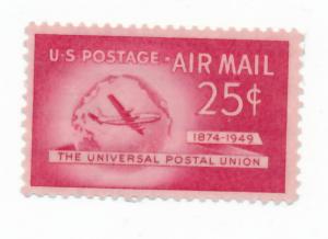 USA airmail 1949  Scott C44 MNH - 25c, Boeing stratocruiser & globe