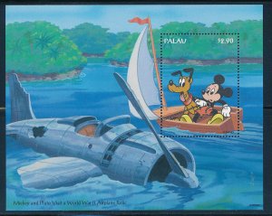 Disney Palau - MNH Souvenir Sheet Mickey Pluto Plane (1994) 