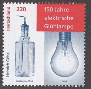 Germany # 2280, Electric Light Bulb 150th Anniversary, Mint NH, 1/2 Cat.