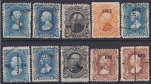 MEXICO 10 Perf Hidalgos - various values & overprints......................A3207