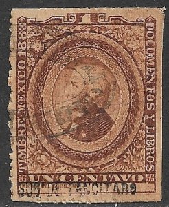 MEXICO 1883 1c Hidalgo Revenue DO84 SUB, DE TANCITARE Control Used