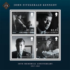 Montserrat - 2013 PRESIDENT JFK 50TH MEMORIAL ANNIVERSARY SHEET OF 4 STAMPS MNH