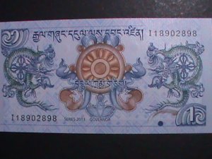 ​BHUTAN-2013 1 NGULTRUM UNCIRCULATED CURRENCY-VERY FINE-WE SHIP TO WORLD WIDE