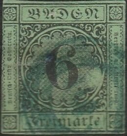 Baden #3 Used From 1851-52