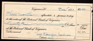 US Revenue check, Dec 1, 1923, with revenue stamp Lot 230738