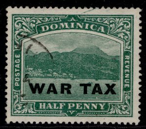 DOMINICA GV SG57, ½d deep green, FINE USED.