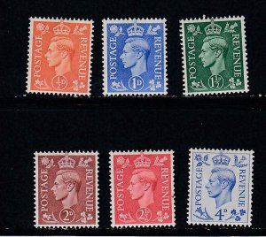 Great Britain # 280-285, King George VI, Mint Hinged, 1/3  Cat.