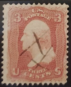 1861 US Scott #- 65 3 Cent George Washington Used Pen Cancel