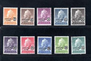 Christmas Island 1-10,    VF, Used,  CV $10.85 ....  1370001