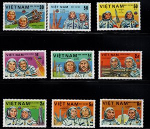 Unified Viet Nam Scott 1272-1280- Used NGAI Cosmonaut stamp set