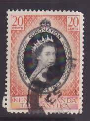 Kenya Uganda Tanganyika-Sc#101- id26-used QEII Coronation set-1953 -