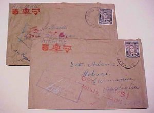 AUSTRALIA  SALVATION ARMY MIF FIELD PO AIR TRANSPORT  also AIR FORCE 1944 CENSOR