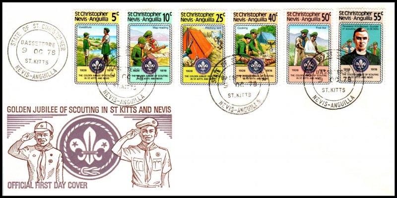 St Kitts Nevis 270-275 Boy Scouts U/A FDC