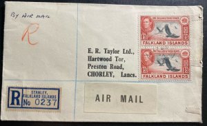 1947 Port Stanley Falkland Islands Airmail Cover To Chorley England