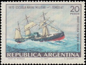 Argentina #847, Complete Set, 1967, Ships, Never Hinged