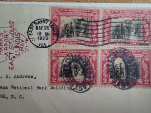 SCOTT #651 BLOCK OF 4 GEORGE ROBERTS AND CLARK BEAUTIFUL PIECE OF POSTAL HISTORY