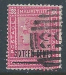 Mauritius #79 Used 17c Queen Victoria Surcharged Sixteen Cents