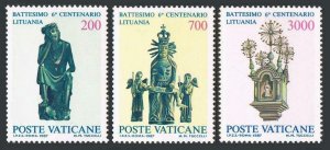 Vatican 785-788,MNH.Michel 913-915. Christianization of Lithuania,600th Ann.1987