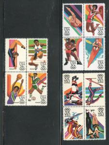U.S.-1984 Olympics 6 different Blocks of 4, Mint,Cat. $18.60