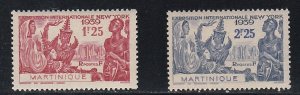 Martinique # 186-187, New York Worlds Fair, Mint NH, 1/2 Cat.