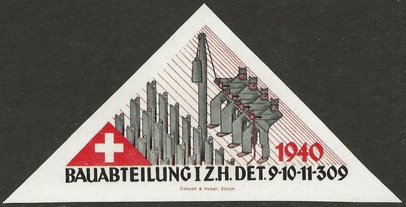 Switzerland 1939-45 WWII Feldpost Soldier CONSTRUCTION Local Vignettes VF-HR