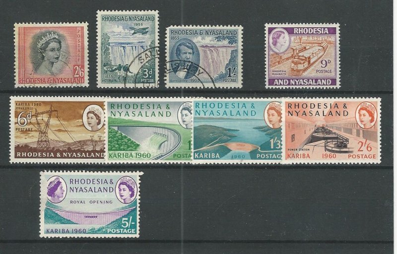 Rhodesia & Nyasaland, Postage Stamp, #152, 156-7 Used, 164A, 173-7 Mint, JFZ
