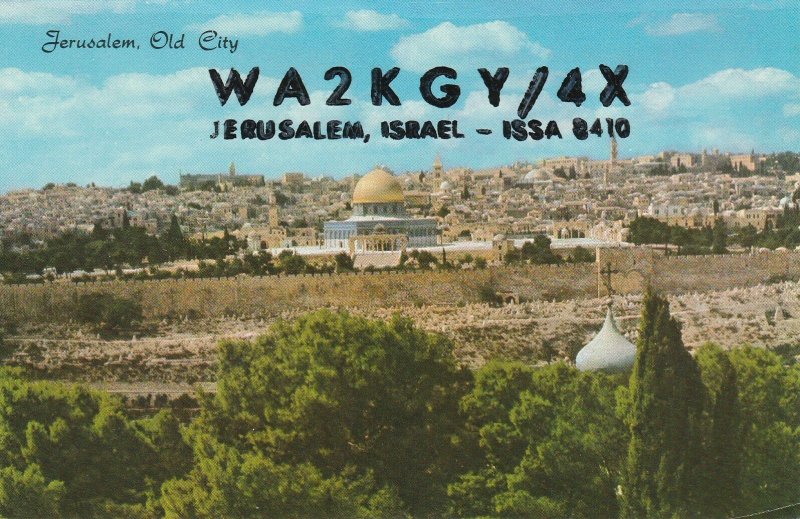 7418 Amateur Radio QSL Card  JERUSALEM ISRAEL