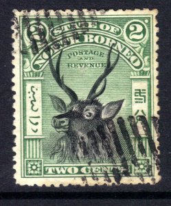 North Borneo 1897 - 02 QV 2ct Sambar Stag used SG 95a ( J332 )