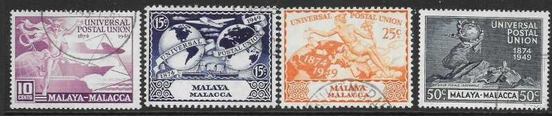 MALAYA MALACCA SG18/21 1949 U.P.U. SET USED