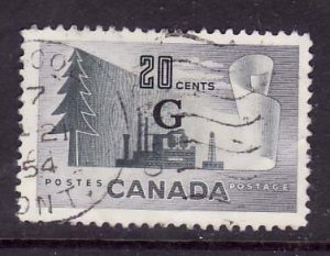 Canada-Sc#O30- id7-used 20c Pulp & Paper overprinted G-1951-53-