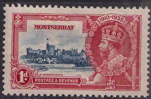 Montserrat 1935 KGV 1d Silver Jubilee MM SG 94 ( M307 )