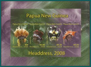 Papua New Guinea 2008 Headdresses, sheetlet MNH  #1323,SGMS1259