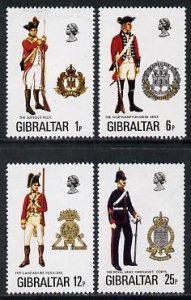 GIBRALTAR - 1976 - Military Uniforms, Series VIII -Perf 4v Set-Mint Never Hinged