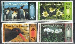 Falkland Islands Stamp 1122-1123  - Birds, penguins, flowers